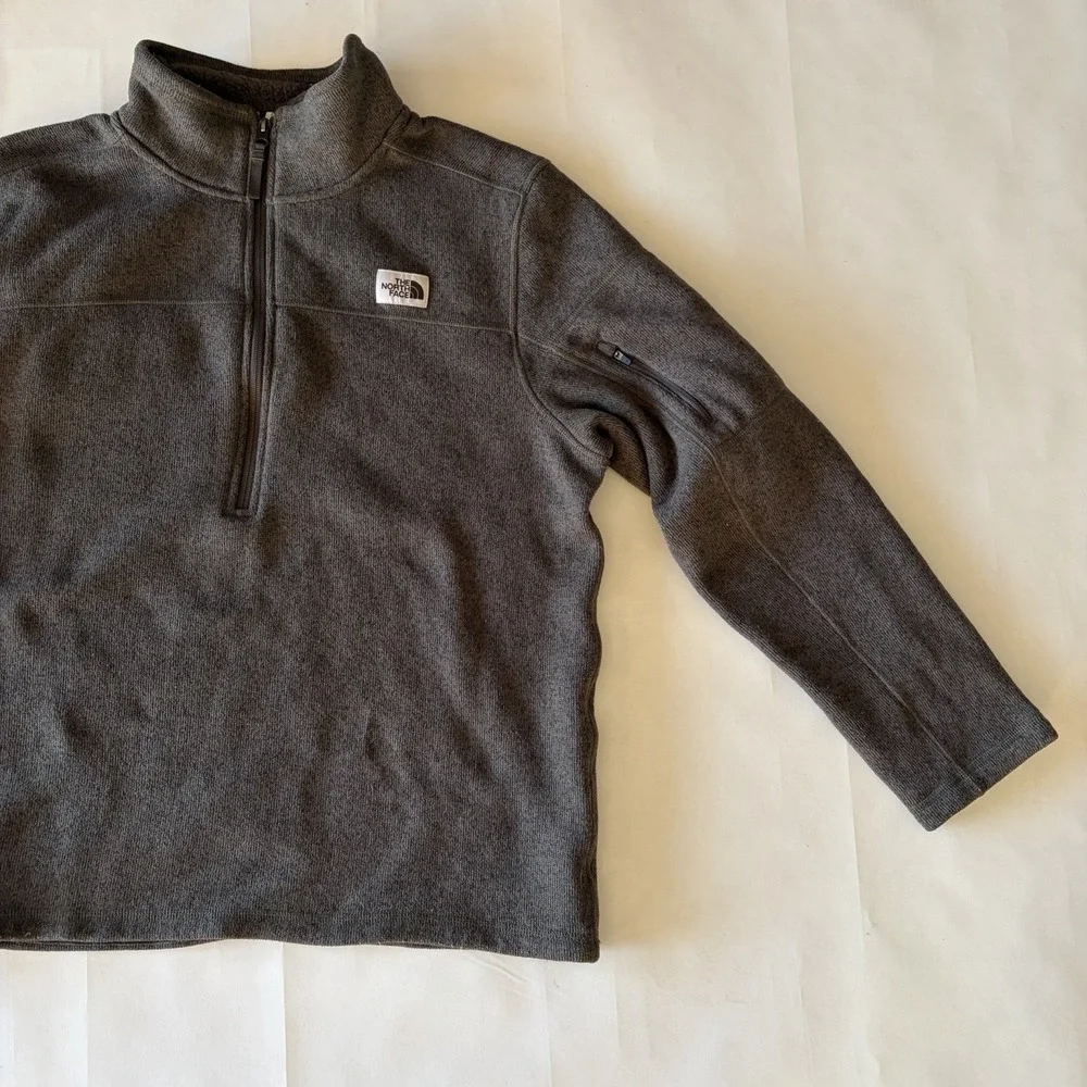 The North Face Gordon Lyons 1/4 Zip Jacket Mens L Green Fleece Pullover Outdoors